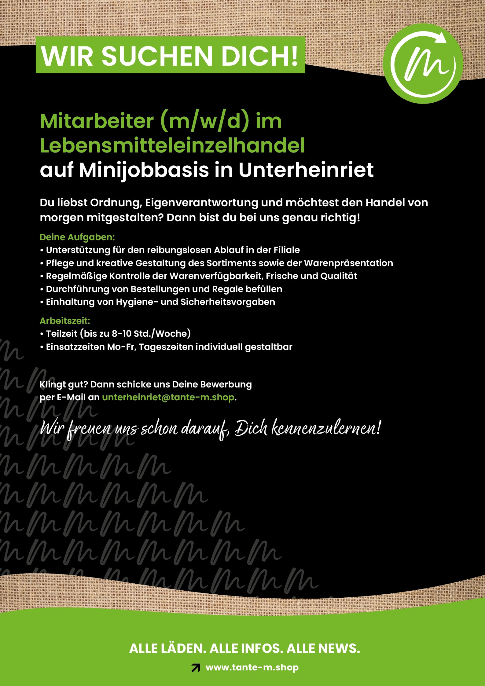 Stellenanzeige für Unterheinriet